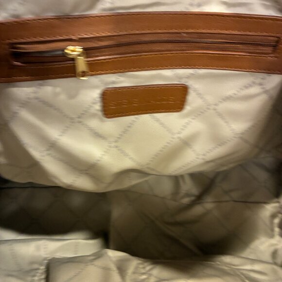 Steve Madden Multipurpose Cognac BBerlin Logo Monogram Tote - Picture 9 of 10